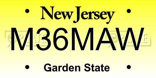 M36MAW New Jersey License Plate