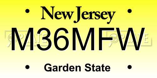 M36MFW New Jersey License Plate