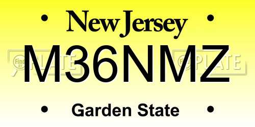 M36NMZ New Jersey License Plate