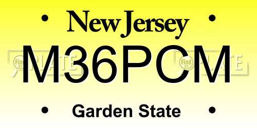 M36PCM New Jersey License Plate
