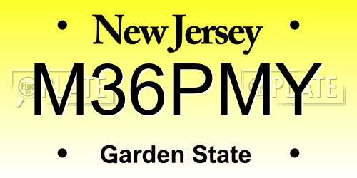 M36PMY New Jersey License Plate