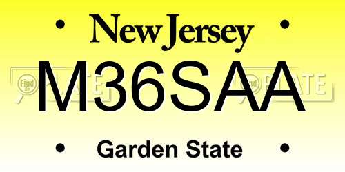 M36SAA New Jersey License Plate