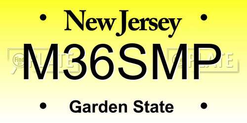 M36SMP New Jersey License Plate