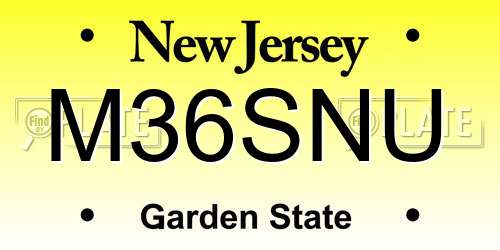 M36SNU New Jersey License Plate
