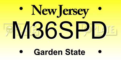 M36SPD New Jersey License Plate