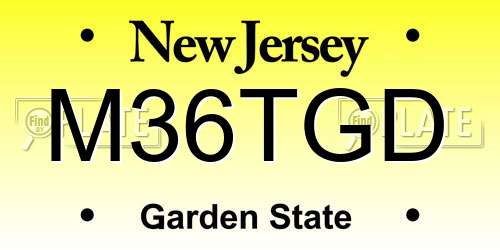 M36TGD New Jersey License Plate