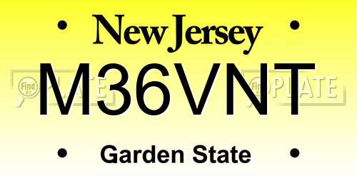 M36VNT New Jersey License Plate