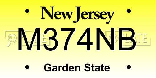 M374NB New Jersey License Plate