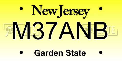 M37ANB New Jersey License Plate