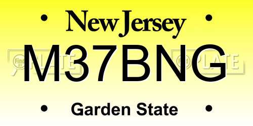 M37BNG New Jersey License Plate
