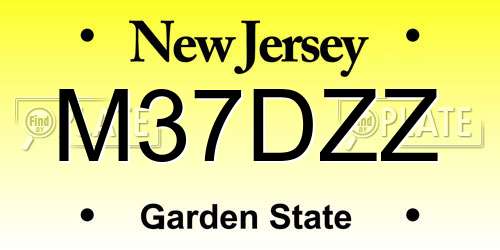 M37DZZ New Jersey License Plate