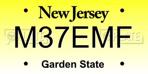 M37EMF New Jersey License Plate