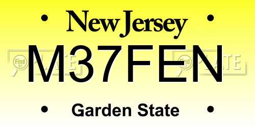 M37FEN New Jersey License Plate