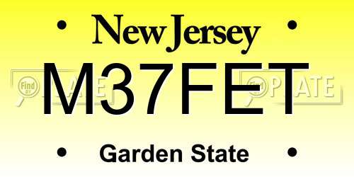 M37FET New Jersey License Plate
