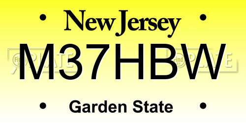 M37HBW New Jersey License Plate