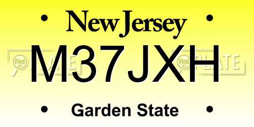M37JXH New Jersey License Plate