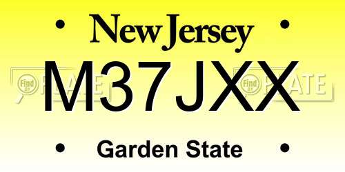 M37JXX New Jersey License Plate