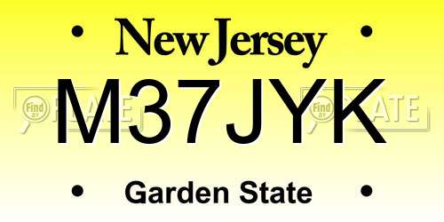 M37JYK New Jersey License Plate