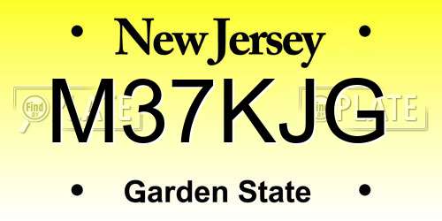 M37KJG New Jersey License Plate