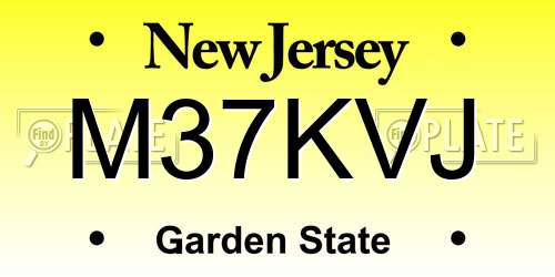 M37KVJ New Jersey License Plate