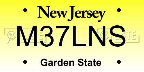 M37LNS New Jersey License Plate