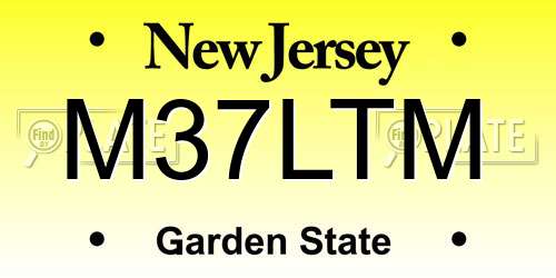 M37LTM New Jersey License Plate