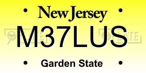 M37LUS New Jersey License Plate