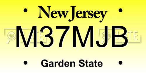 M37MJB New Jersey License Plate