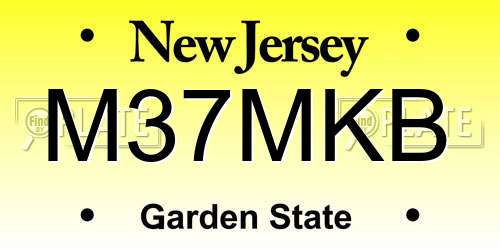 M37MKB New Jersey License Plate
