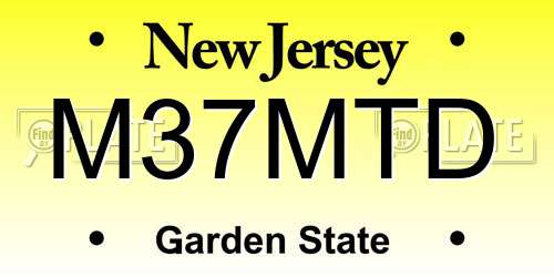 M37MTD New Jersey License Plate