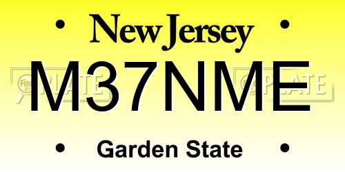 M37NME New Jersey License Plate