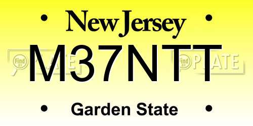 M37NTT New Jersey License Plate