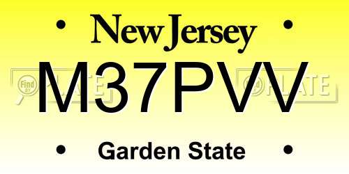 M37PVV New Jersey License Plate