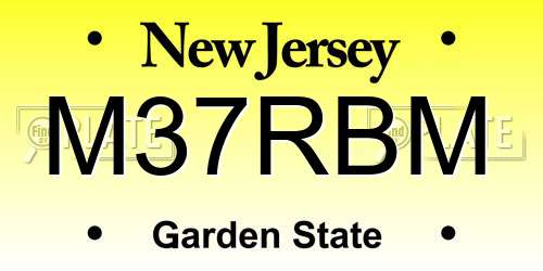 M37RBM New Jersey License Plate