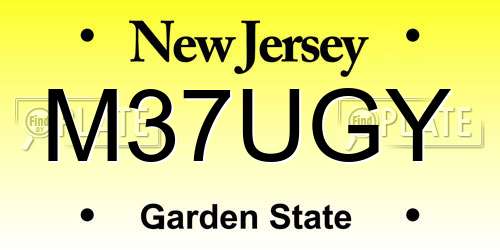 M37UGY New Jersey License Plate