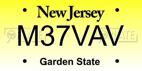 M37VAV New Jersey License Plate