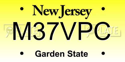 M37VPC New Jersey License Plate