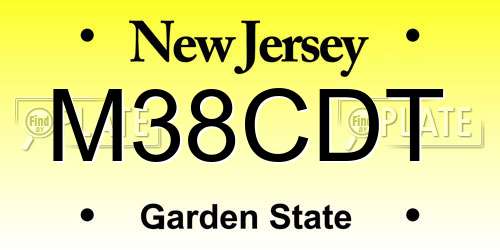M38CDT New Jersey License Plate