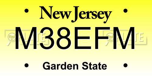 M38EFM New Jersey License Plate