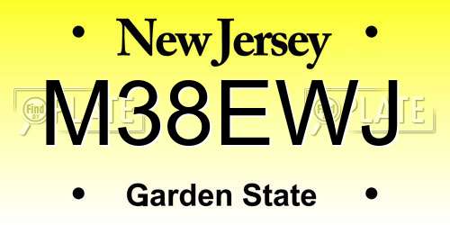 M38EWJ New Jersey License Plate