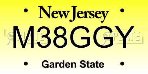 M38GGY New Jersey License Plate