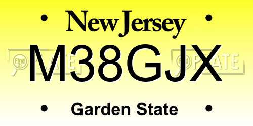 M38GJX New Jersey License Plate