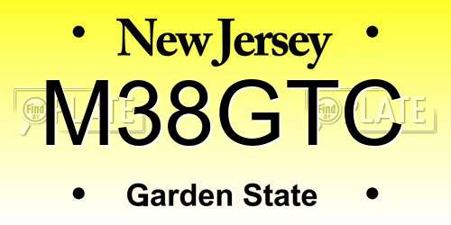M38GTC New Jersey License Plate