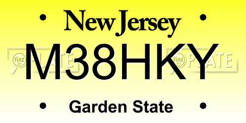 M38HKY New Jersey License Plate