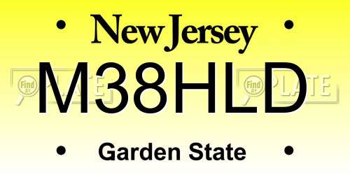 M38HLD New Jersey License Plate