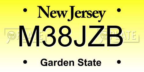 M38JZB New Jersey License Plate