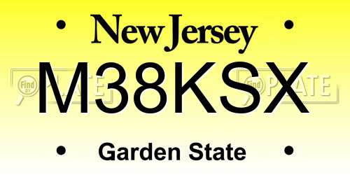 M38KSX New Jersey License Plate