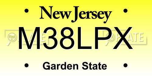 M38LPX New Jersey License Plate