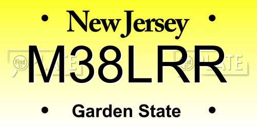 M38LRR New Jersey License Plate