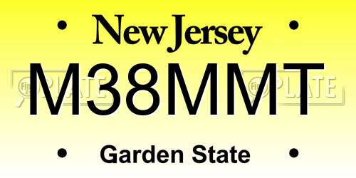 M38MMT New Jersey License Plate